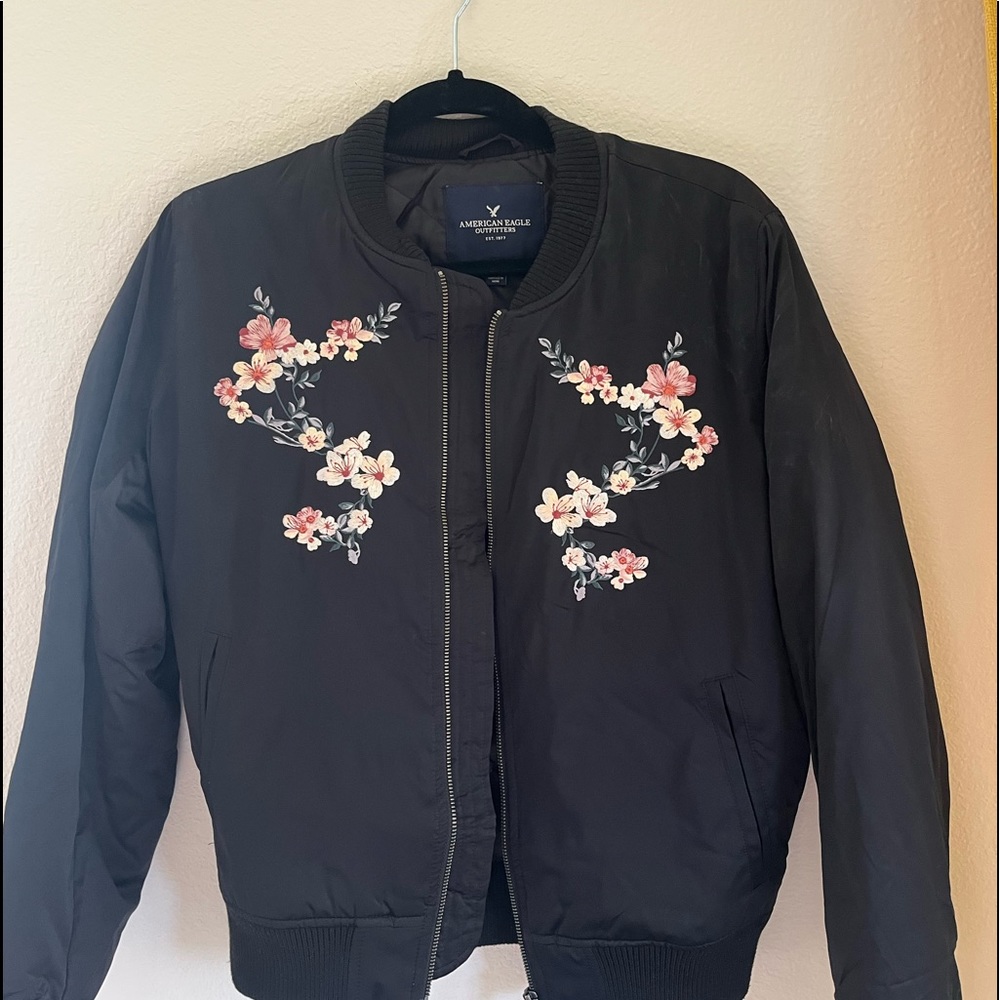 Bomber jacket with flowers size M